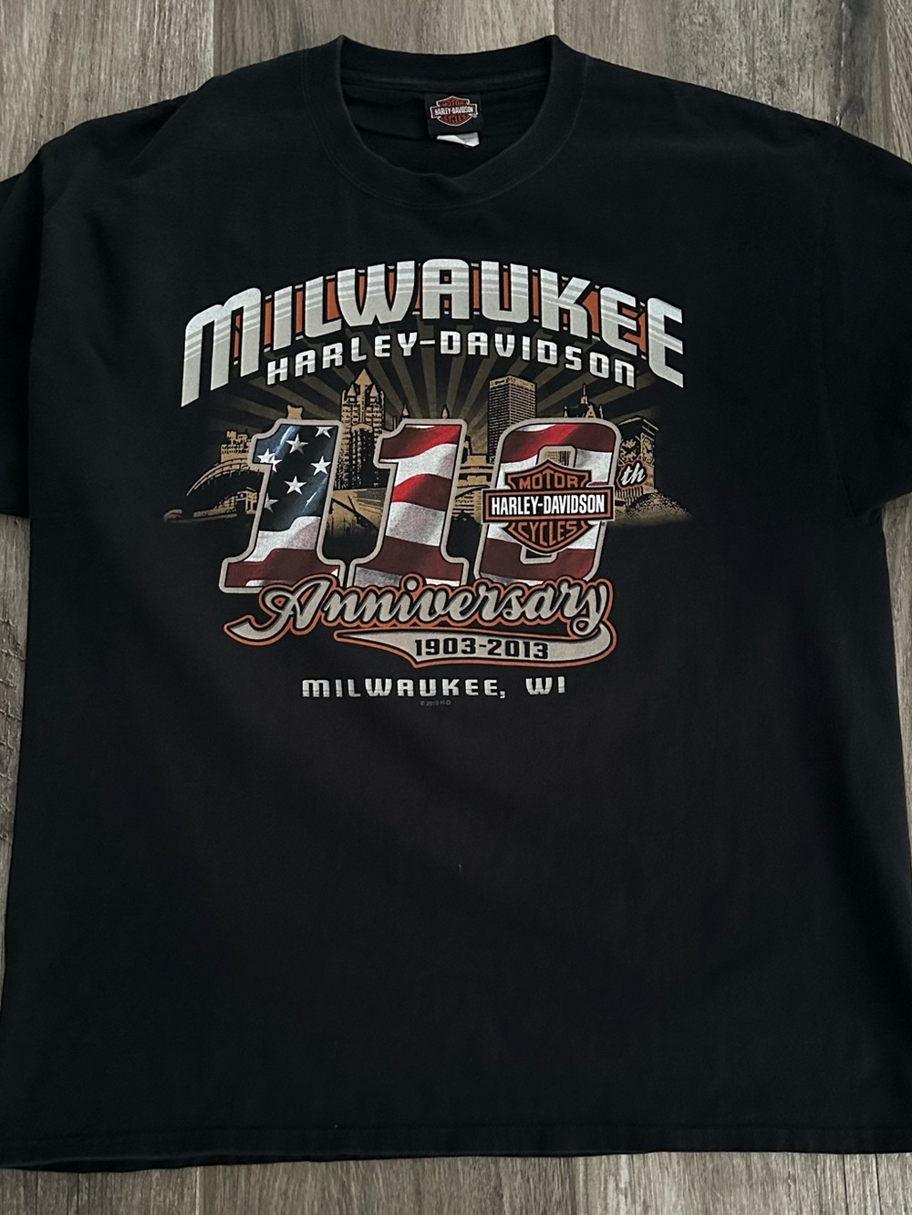 Harley-Davidson Milwaukee 110th Anniversary Black Graphic Tee - Picture 2 of 7